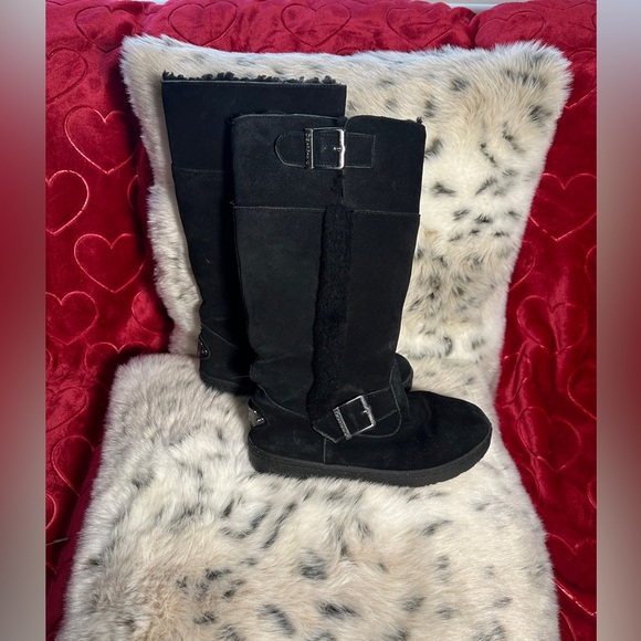 Bearpaw Sheepskin Shearling Woodbury Tall Boots Size 9 - Picture 6 of 11